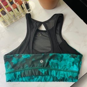 Lululemon Mesh Blurred Teal Sports Bra
